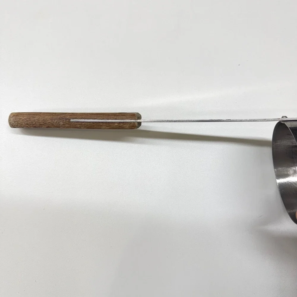 Regent Sheffield Stainless Gravy Ladle Wood Handle Dual Spout Vintage 10Inch MCM